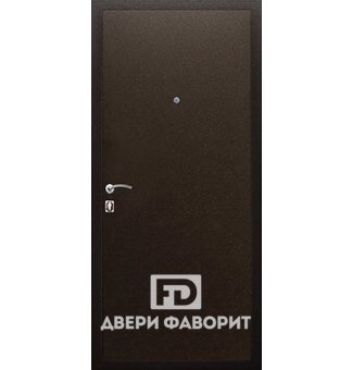 дверь стальная недорогая отделана с двух сторон кожзаменителем коричневого оттенка