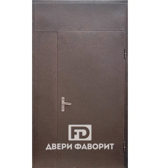 недорогая металлическая дверь с боковой и верхней вставками