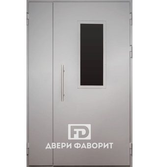 дверь стальная со стеклом для подъезда с цинкогрунтом