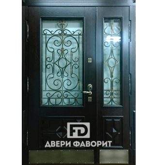 Двустворчатая дверь с ковкой (терморазрыв)