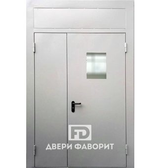 двустворчатая дверь со стеклом и верхней вставкой