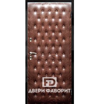 Недорогая дверь с дутой винилискожей