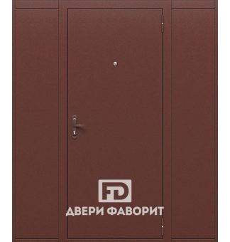 недорогая дверь с боковыми вставками и покрытием цинкогрунт
