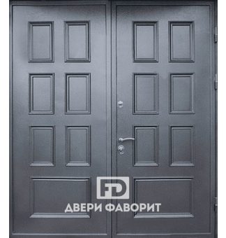недорогая двустворчатая дверь с отделкой из МДФ