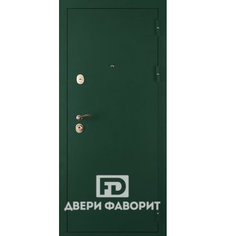 Стальная дверь с порошковым напылением зеленого цвета