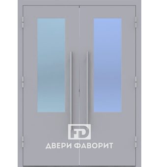 металлическая дверь двустворчатая со стеклом в тамбур